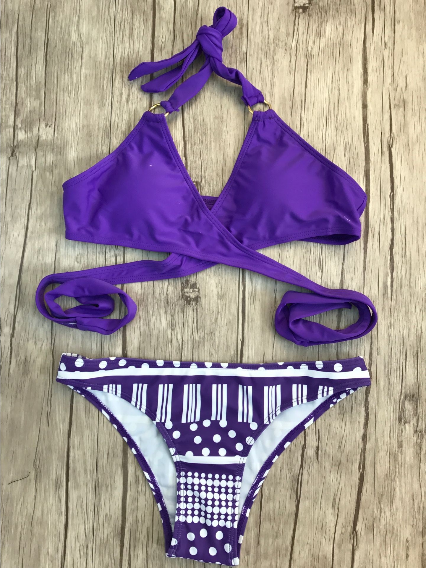 F4605-3 Wrap Halter Bikini Top